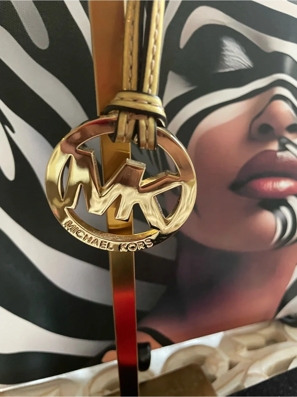 Michael Kors Gold Logo Bag Fob Charm New